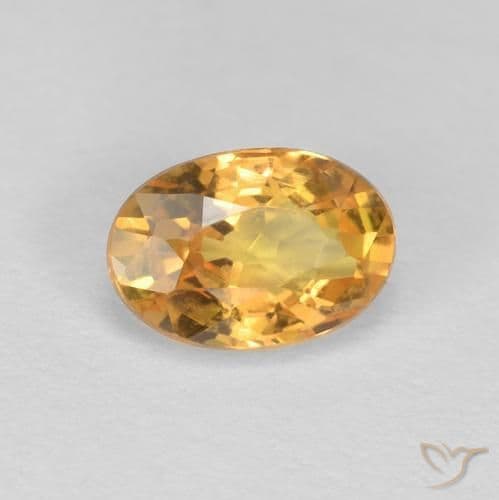 0.65ct Natural Orange-Gold Sapphire, Oval Cut, 6x4.1 mm