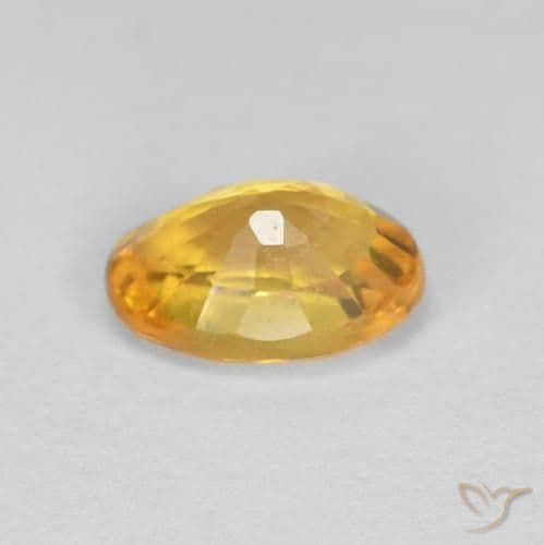 0.65ct Natural Orange-Gold Sapphire, Oval Cut, 6x4.1 mm
