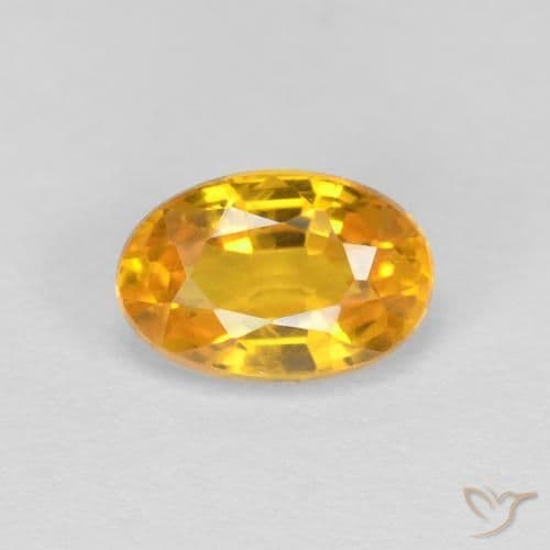 0.66ct Natural Golden Orange Sapphire, Oval Cut, 5.9x3.9 mm
