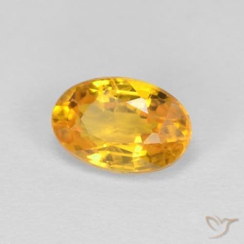 0.66ct Natural Golden Orange Sapphire, Oval Cut, 5.9x3.9 mm