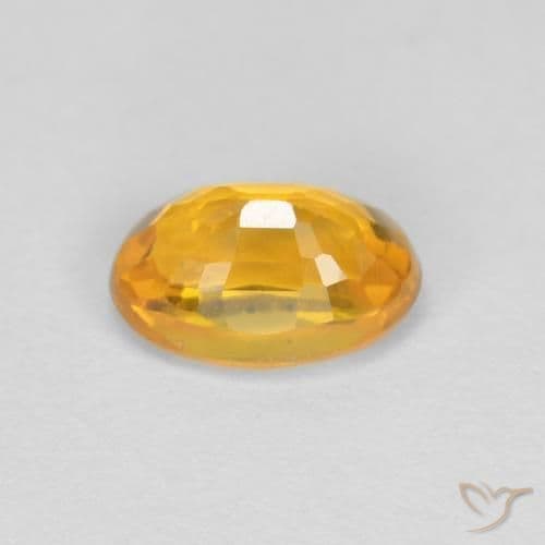 0.66ct Natural Golden Orange Sapphire, Oval Cut, 5.9x3.9 mm