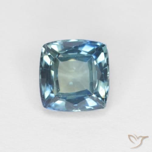 0.97ct Natural Teal Sapphire, Cushion Cut, 5.3x5.2 mm