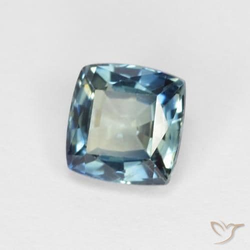 0.97ct Natural Teal Sapphire, Cushion Cut, 5.3x5.2 mm