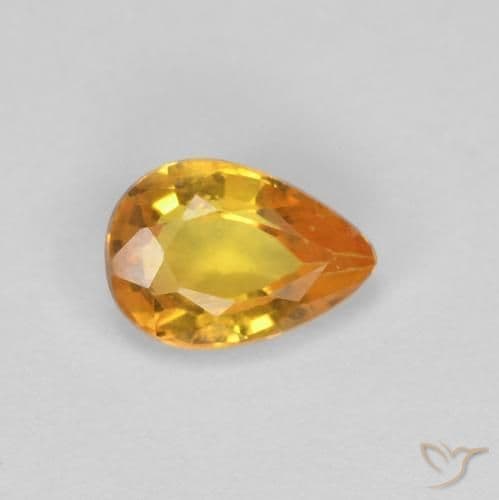 0.46ct Deep Orange-Gold Sapphire, Pear Shape, 5.7x4 mm