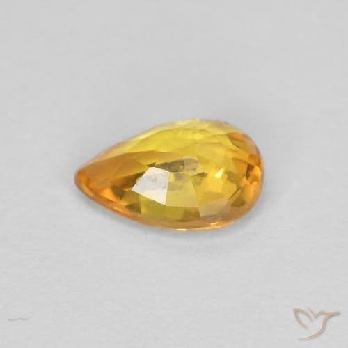 0.46ct Deep Orange-Gold Sapphire, Pear Shape, 5.7x4 mm