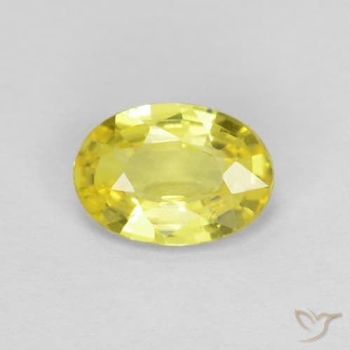 0.49ct Natural Medium Yellow Sapphire, Oval Cut, 6.1x4.1 mm