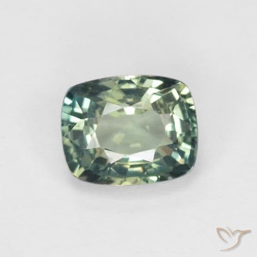 1.15ct Natural Blue-Green Sapphire, Cushion Cut, 5.5x5.5 mm