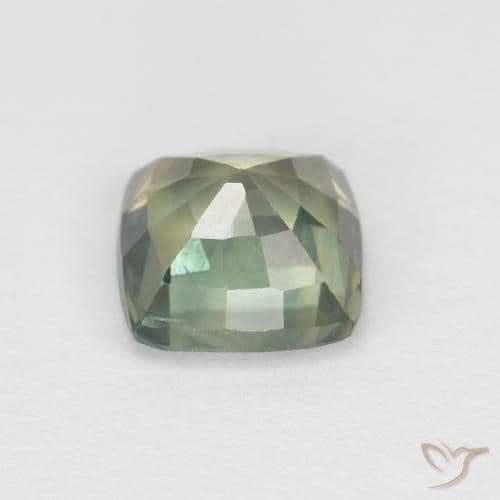 1.15ct Natural Blue-Green Sapphire, Cushion Cut, 5.5x5.5 mm