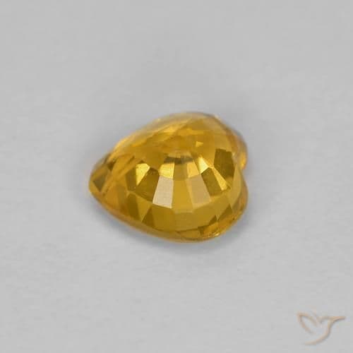 0.47ct Deep Orange-Gold Sapphire, Heart Shape, 4.6x4.5 mm