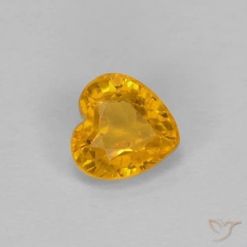 0.43ct Dark Orange-Gold Sapphire, Heart Shape, 4.3x4.3 mm