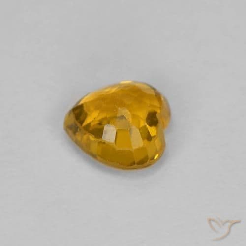 0.43ct Dark Orange-Gold Sapphire, Heart Shape, 4.3x4.3 mm