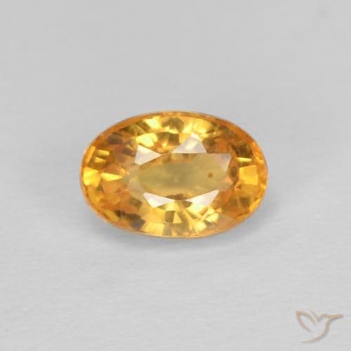 0.75ct Natural Deep Orange-Gold Sapphire, Oval Cut, 6x4.1 mm