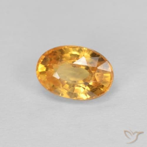 0.75ct Natural Deep Orange-Gold Sapphire, Oval Cut, 6x4.1 mm