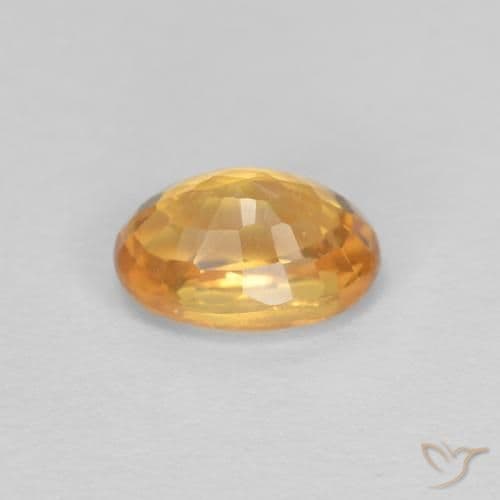 0.75ct Natural Deep Orange-Gold Sapphire, Oval Cut, 6x4.1 mm