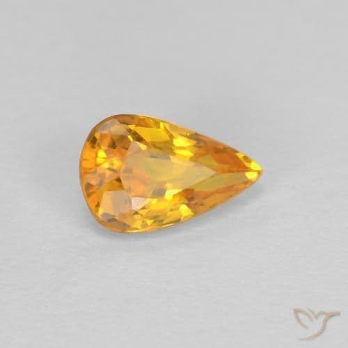 0.47ct Deep Orange-Gold Sapphire, Pear Shape, 6x3.8 mm
