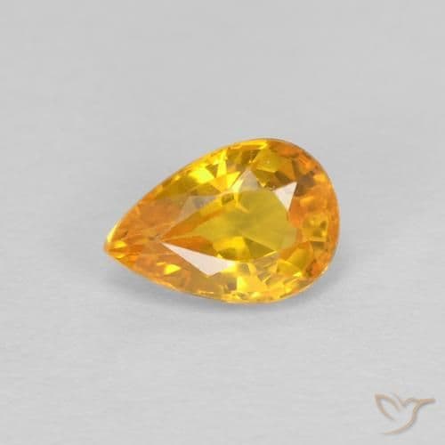 0.63ct Natural Golden Sapphire, Pear Shape, 6.1x4.1 mm