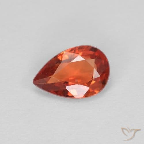 0.46ct Natural Medium Red Sapphire, Pear Shape, 5.9x4.1 mm