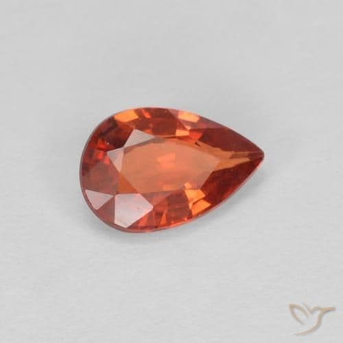 0.50ct Reddish Orange Sapphire, Pear Shape, 6.1x4.1 mm