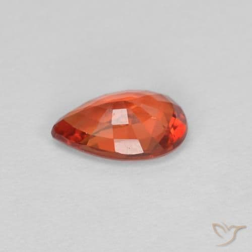 0.50ct Reddish Orange Sapphire, Pear Shape, 6.1x4.1 mm