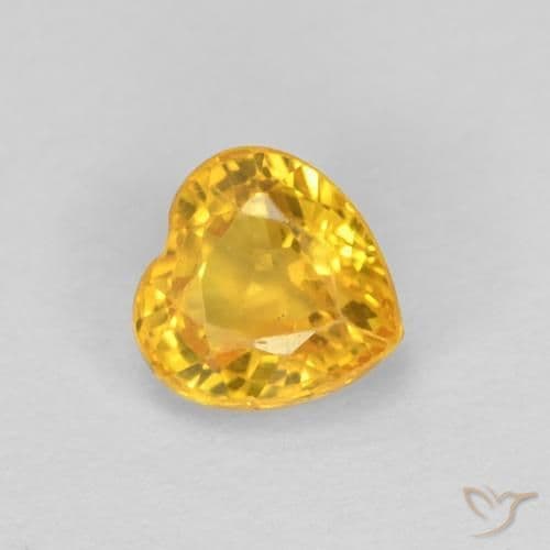 0.35ct Natural Golden Sapphire, Heart Shape, 4.4x4.3 mm