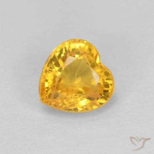 0.52ct Natural Golden Sapphire, Heart Shape, 4.5x4.5 mm