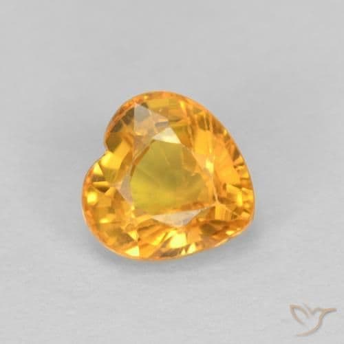 0.48ct Dark Orange-Gold Sapphire, Heart Shape, 4.5x4.5 mm