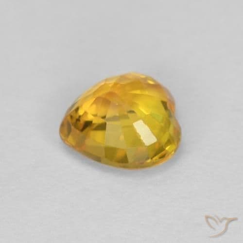 0.48ct Dark Orange-Gold Sapphire, Heart Shape, 4.5x4.5 mm