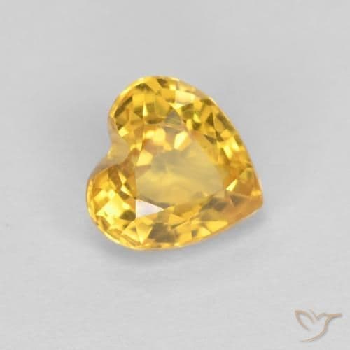 0.53ct Golden Orange Sapphire, Heart Shape, 4.7x4.6 mm