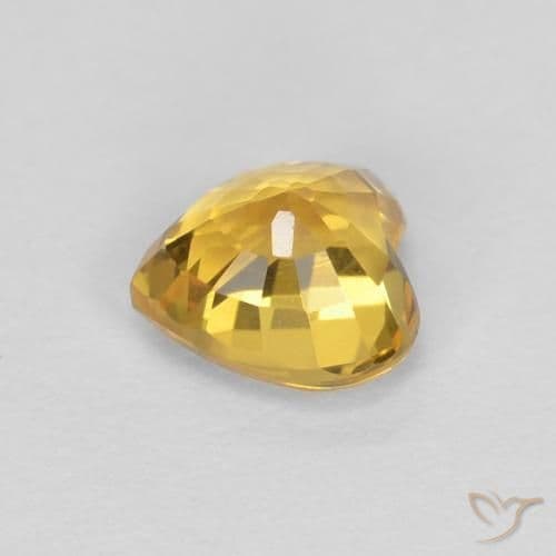 0.53ct Golden Orange Sapphire, Heart Shape, 4.7x4.6 mm