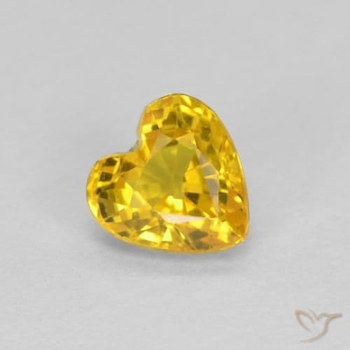 0.40ct Natural Orange-Gold Sapphire, Heart Shape, 4.3x4.2 mm