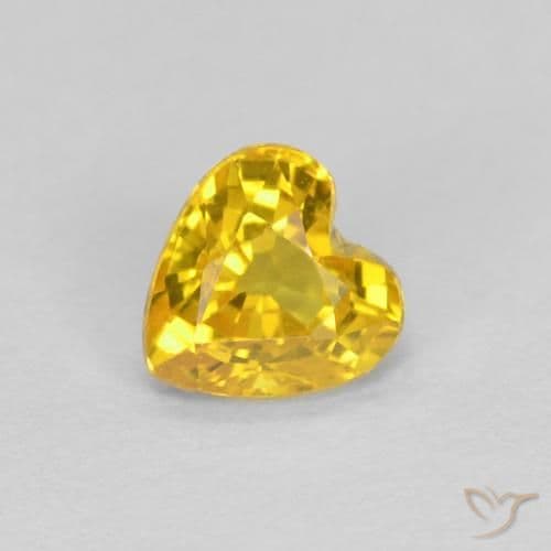 0.44ct Natural Golden Sapphire, Heart Shape, 4.3x4.2 mm