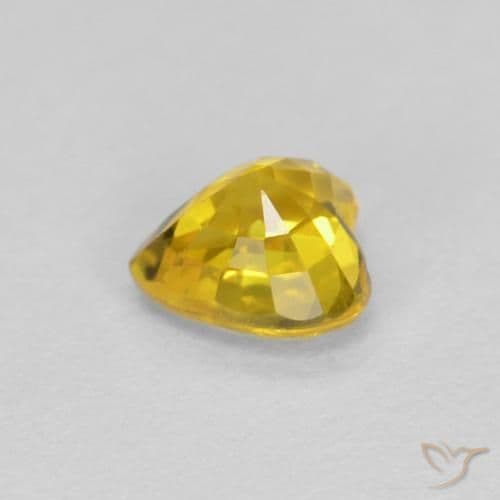 0.44ct Natural Golden Sapphire, Heart Shape, 4.3x4.2 mm