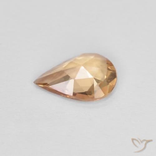 0.51ct Light Peachy Golden Sapphire, Pear Shape, 6.7x4.7 mm
