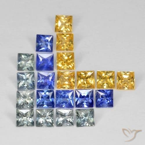 2.62ct Natural Multicolor Sapphire, Square, 2.9x2.9 mm