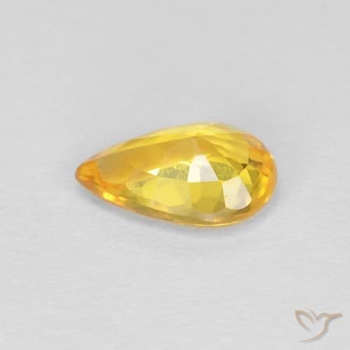 0.44ct Natural Orange-Gold Sapphire, Pear Shape, 5.8x4 mm