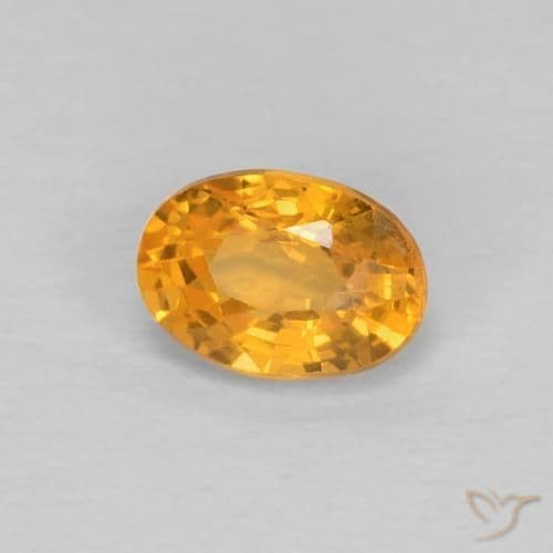 0.66ct Natural Orange-Gold Sapphire, Oval Cut, 5.7x4.1 mm