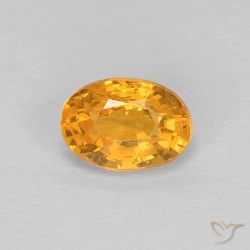0.66ct Natural Orange-Gold Sapphire, Oval Cut, 5.7x4.1 mm