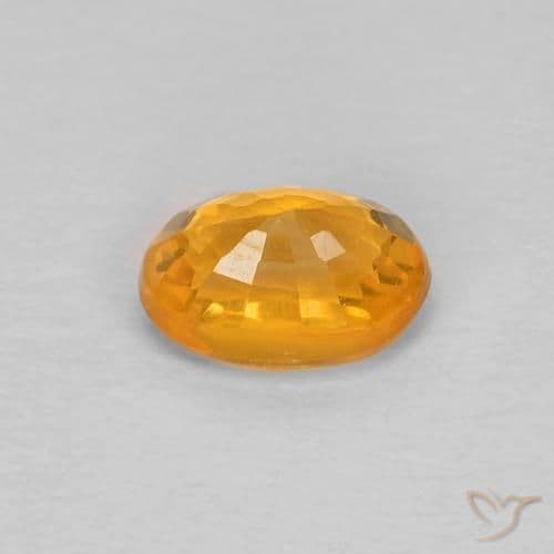 0.66ct Natural Orange-Gold Sapphire, Oval Cut, 5.7x4.1 mm