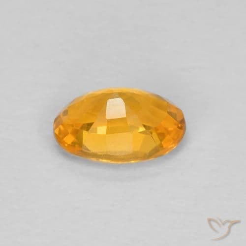 0.56ct Natural Medium Orange Sapphire, Oval Cut, 5.8x3.9 mm