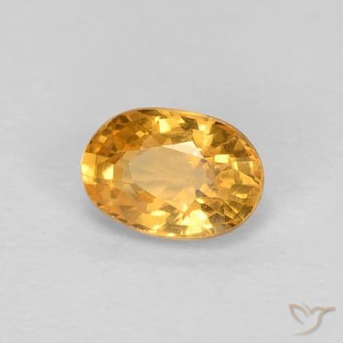 0.65ct Natural Orange-Gold Sapphire, Oval Cut, 5.8x4.1 mm