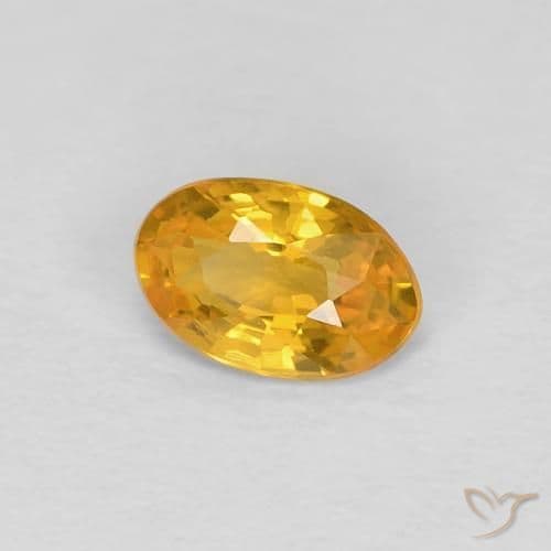 0.46ct Natural Orange-Gold Sapphire, Oval Cut, 5.8x3.8 mm