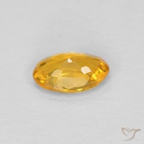 0.46ct Natural Orange-Gold Sapphire, Oval Cut, 5.8x3.8 mm