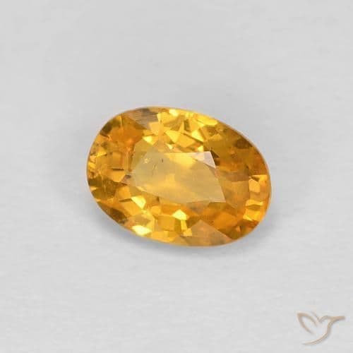 0.60ct Natural Medium Orange Sapphire, Oval Cut, 5.7x4.1 mm