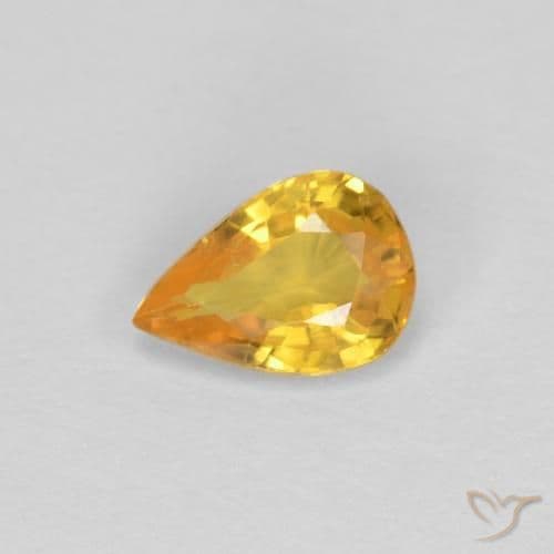 0.50ct Natural Medium Gold Sapphire, Pear Shape, 6x4.3 mm
