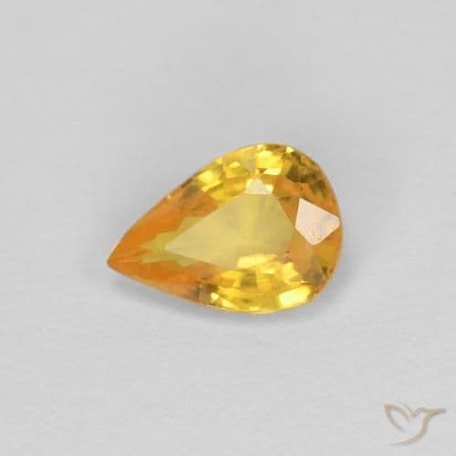 0.50ct Natural Medium Gold Sapphire, Pear Shape, 6x4.3 mm
