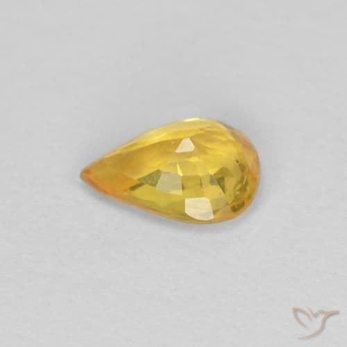 0.50ct Natural Medium Gold Sapphire, Pear Shape, 6x4.3 mm