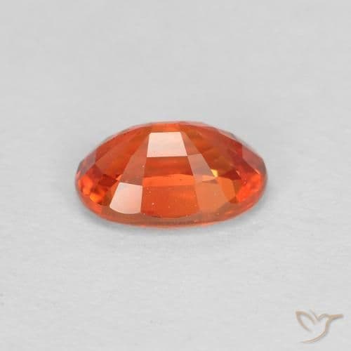 0.60ct Natural Reddish Orange Sapphire, Oval Cut, 5.9x4 mm