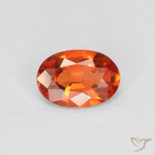 0.48ct Natural Reddish Orange Sapphire, Oval Cut, 5.6x4 mm
