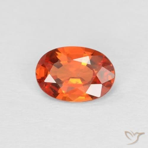 0.48ct Natural Reddish Orange Sapphire, Oval Cut, 5.8x4.1 mm