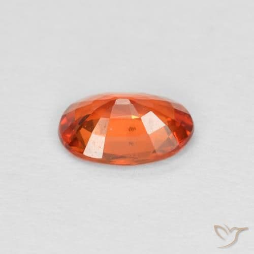 0.48ct Natural Reddish Orange Sapphire, Oval Cut, 5.8x4.1 mm